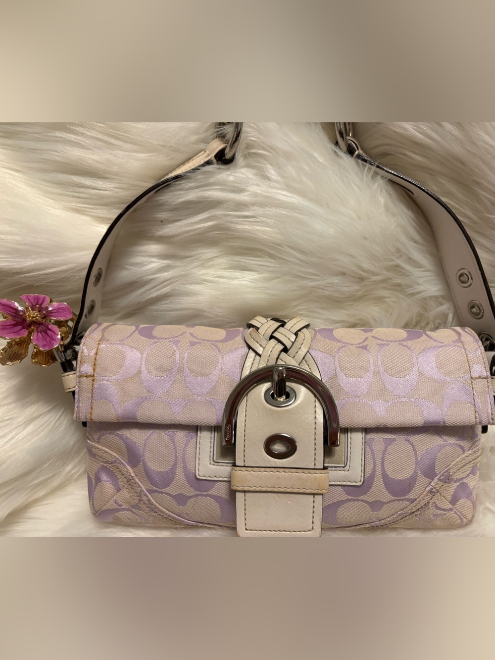 RARE COACH Y2K LILAC SOHO HAMPTON DEMI BAGUETTE M050-6280 - Picture 10 of 11